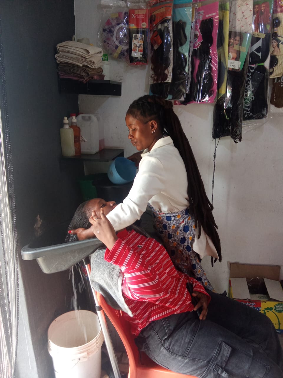 Bridget Ishaku at her newly established beauty business